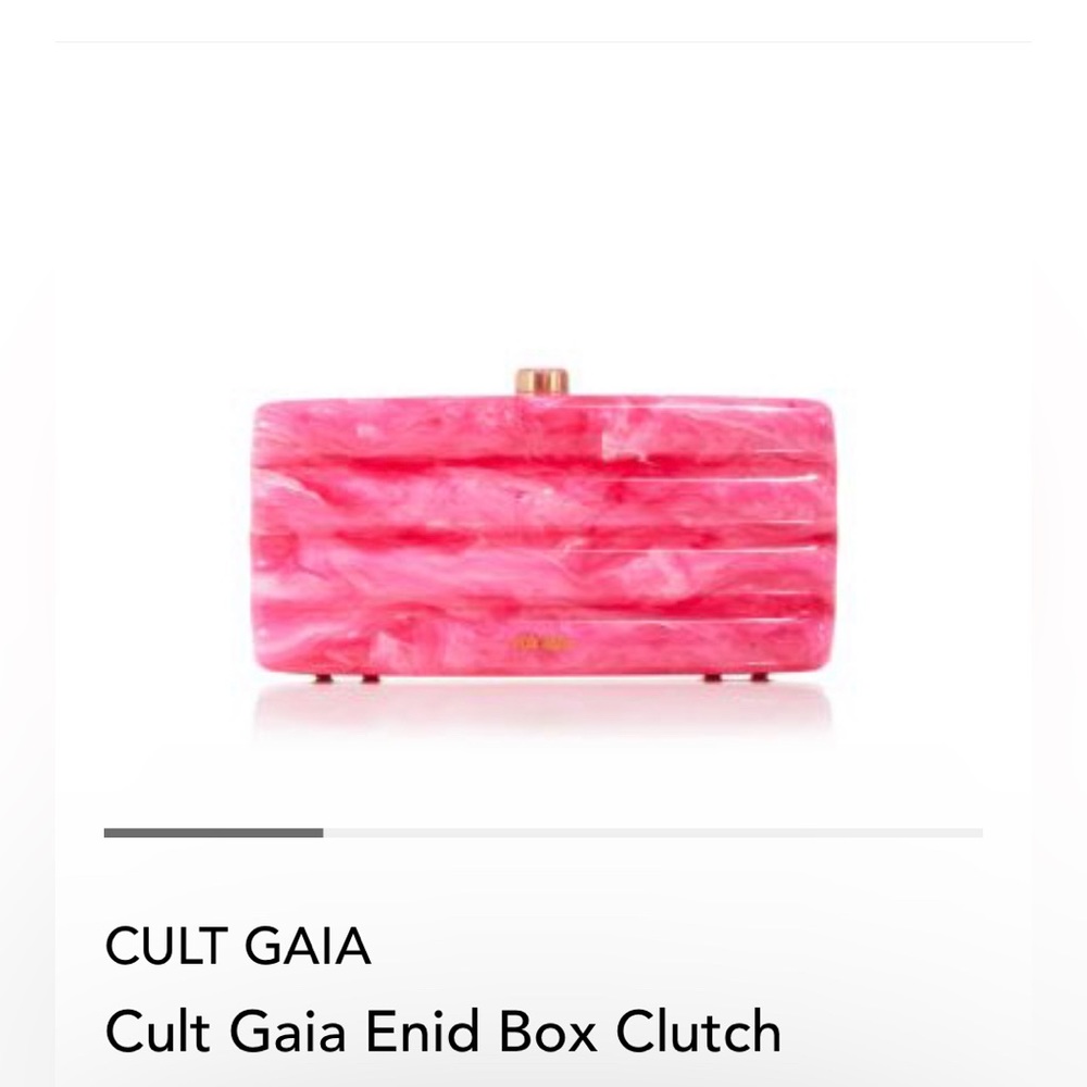 Cult Gaia Enid Box Clutch. Dragonfruit. - Picture 3 of 13